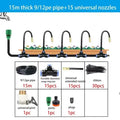 15m sprinkler kit diagram: 9/12in pipe with 15 universal nozzles