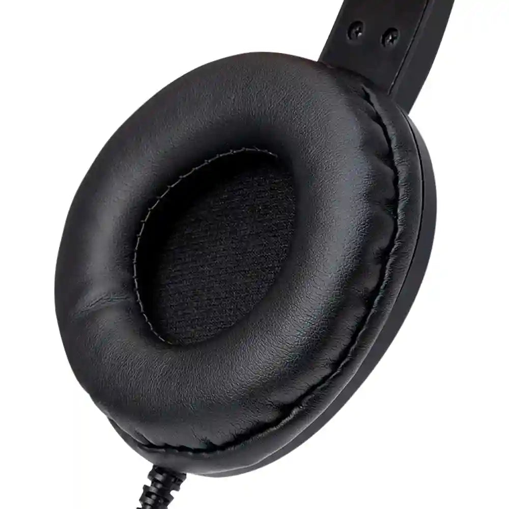 USB Wired Headset with Noise Cancelling Mic - Over-Ear PC Headset Black Tidesmit