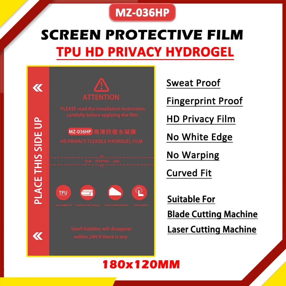 50PCS TPU Flexible Hydrogel Film Straight Curved Screen Protector Cutting Machine Universal Mobile Phone Screen Protective Film