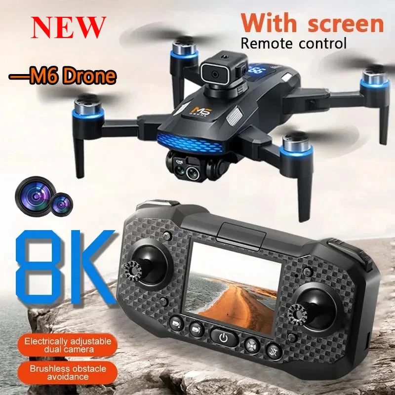 8K Camera Drone with FPV Screen Remote Control - Black Tidesmit