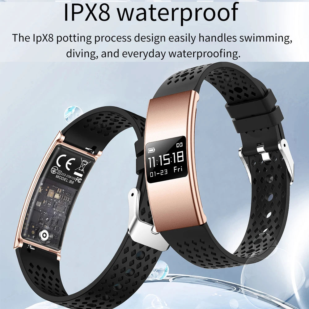 B9 3.5mm Ultra Thin Smart Bracelet Men Women IP68 Waterproof Call Reminder Fitness Sport Smart Band Lightweight Health Wristband