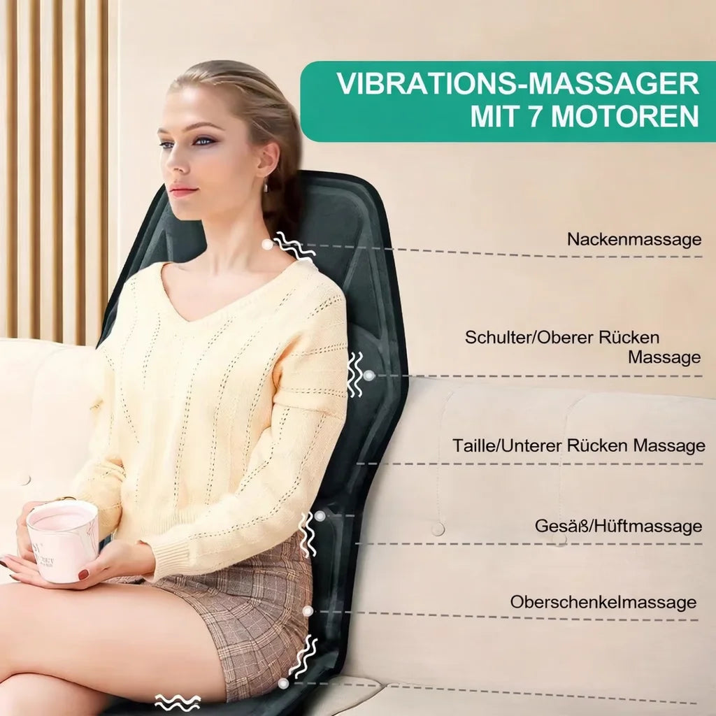 Massage Seat Cushion with Heat & Vibration - Portable Muscle Relief Massage Cushion Tidesmit