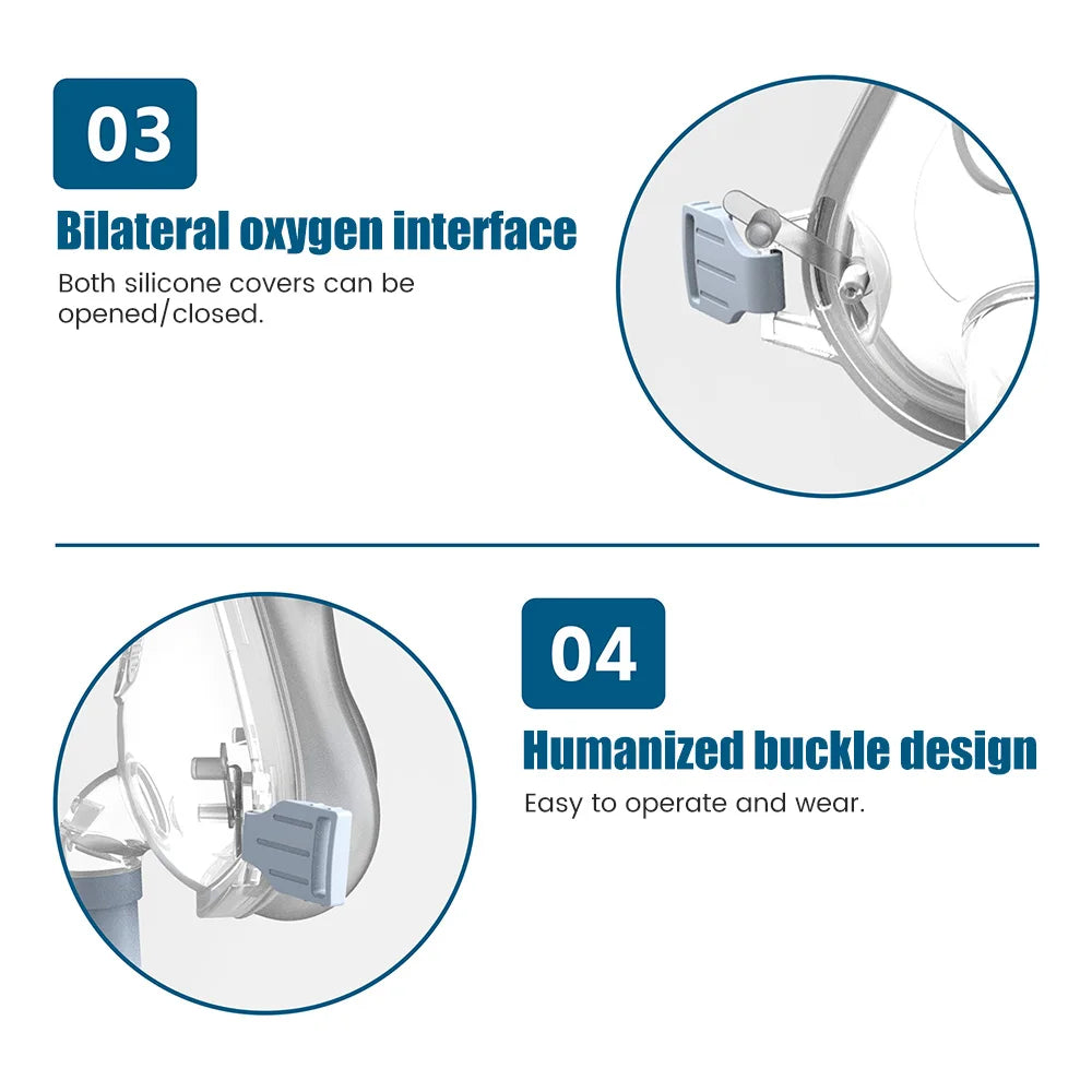 CPAP Full Face Mask Auto CPAP BiPAP With Headgear Headband Use for Cushion Travel Sleep Aid Anti Apnea Snoring Medical Air Breat