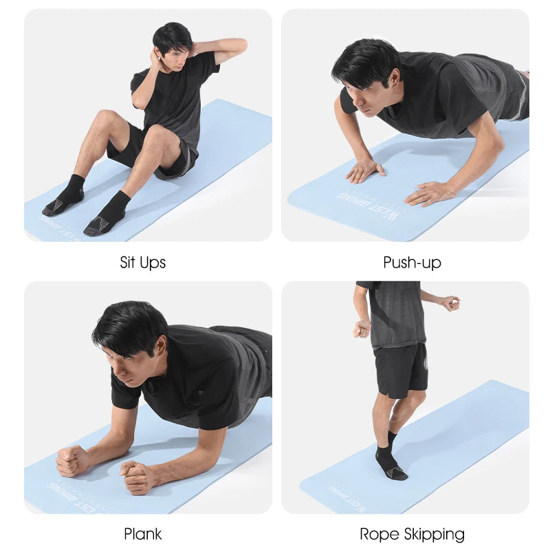 WEST BIKING Sports Yoga Mat Anti-slip Soft Home Fitness Exercise Mat Thicken Shock Absorb Cycling Training Mat Bike Accessories