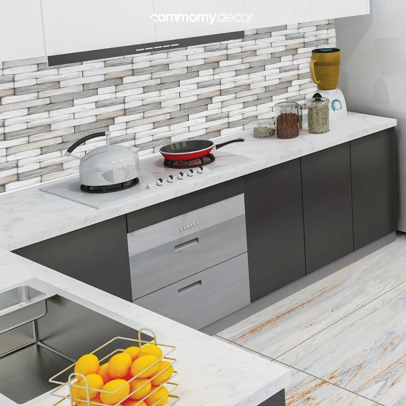 1pc/9pcs Backsplash Tile Sticker Self Adhesive Wall Sticker Peel and Stick Tile Sticker Waterproof 15cm x 30cm