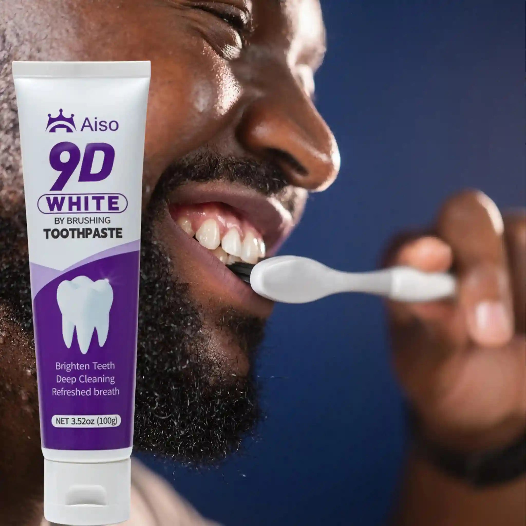 Tidesmit 9D purple and white deep cleaning teeth whitening toothpaste for shiny teeth and fresh breath