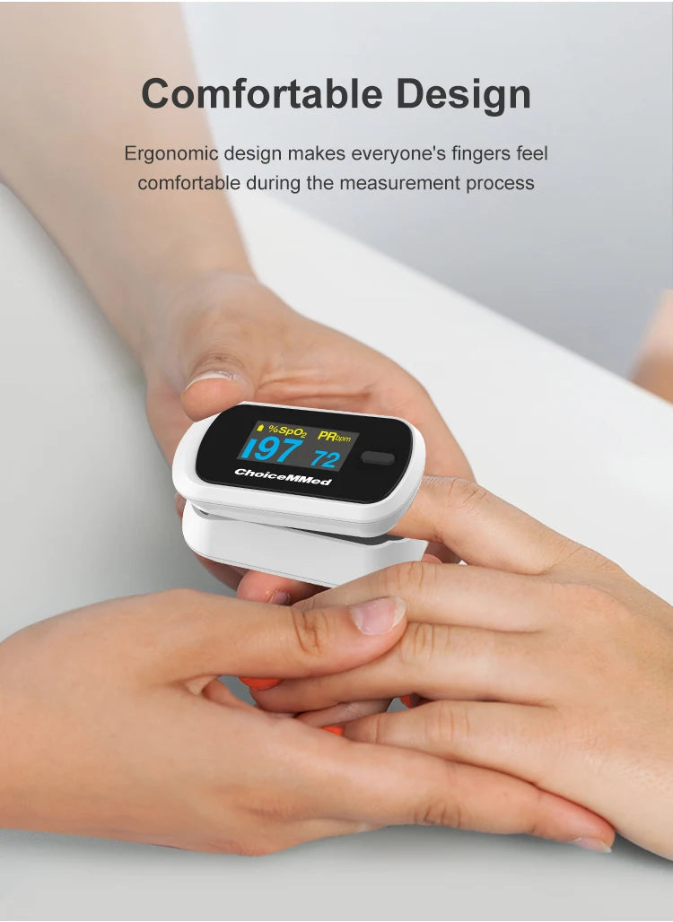 ChoiceMMed Medical Finger Pulse Oximeter Blood Oxygen Saturation Meter Heart Rate Monitor Child Pulse Oxiometer OLED Oximetro