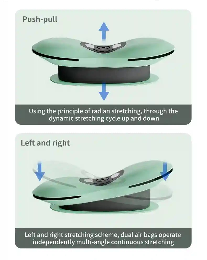 Electric Lumbar Traction Device with Heat Therapy and Adjustable Modes Massage Roller Tidesmit