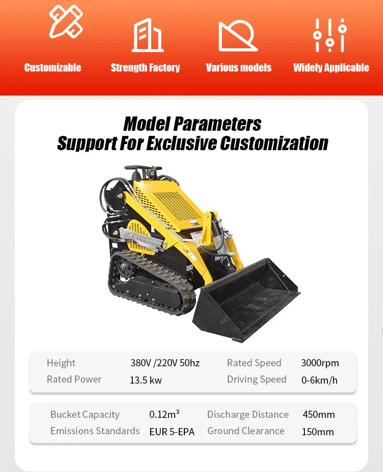 Custom Cheap Mini Skid Steer Loader Manufacturing Mini Skid Steer Loader for Sale