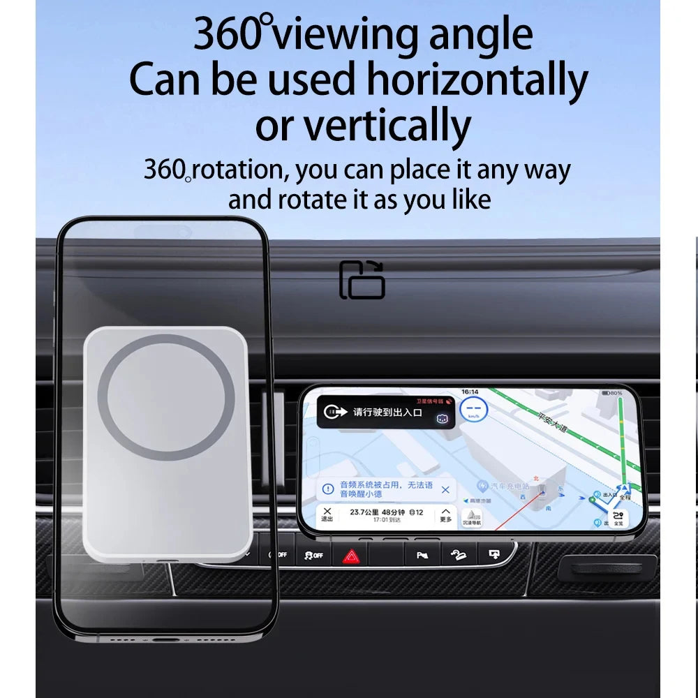 Magnetic Wireless Car Phone Charger – Fast Qi Certified Mount Tidesmit