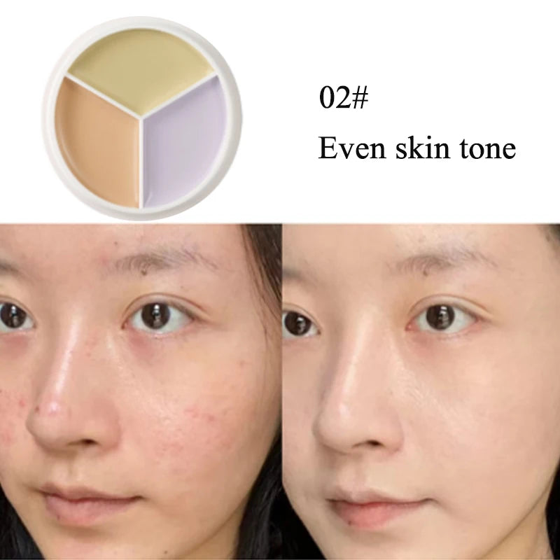 Tidesmit 3 color concealer palette texture close-up showing high coverage cream for dark circles and contouring