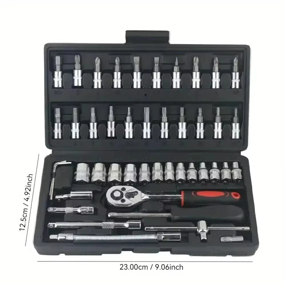 NEW Car Repair Tool Kit 46 Pcs/Set Socket Set Car Repair Tool Ratchet Torque Wrench Combo Auto Repairing Tool Set