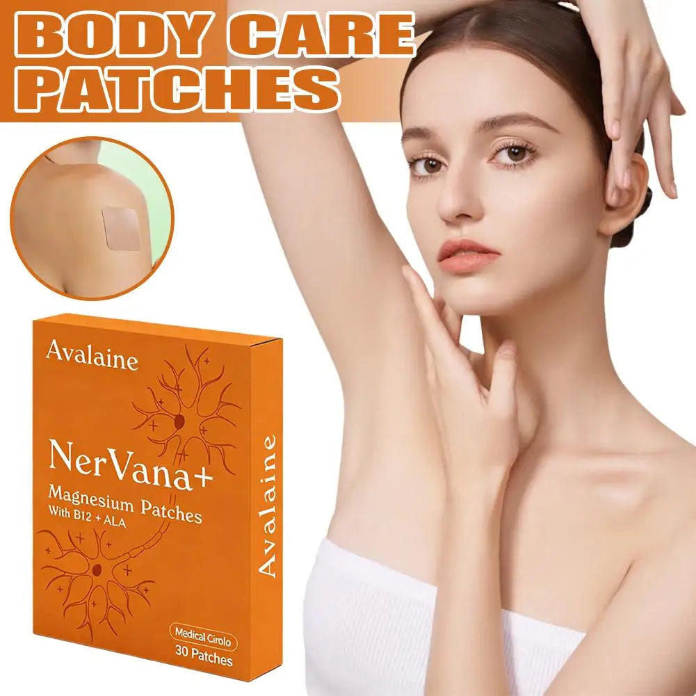 Avalaine NerVana+ Magnesium Patches Skin Care Patch Muscles Relaxation Support Patches Natural Calming Relax Aid Repair