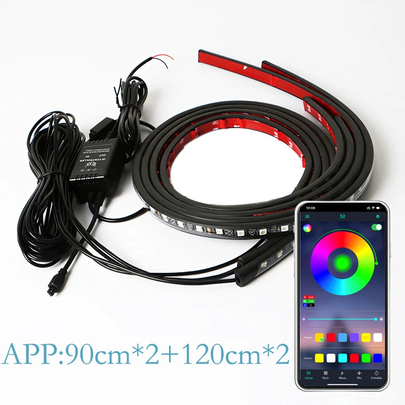 Car Underglow LED Light Kit RGB Dream Color - App Controlled Tidesmit Tidesmit