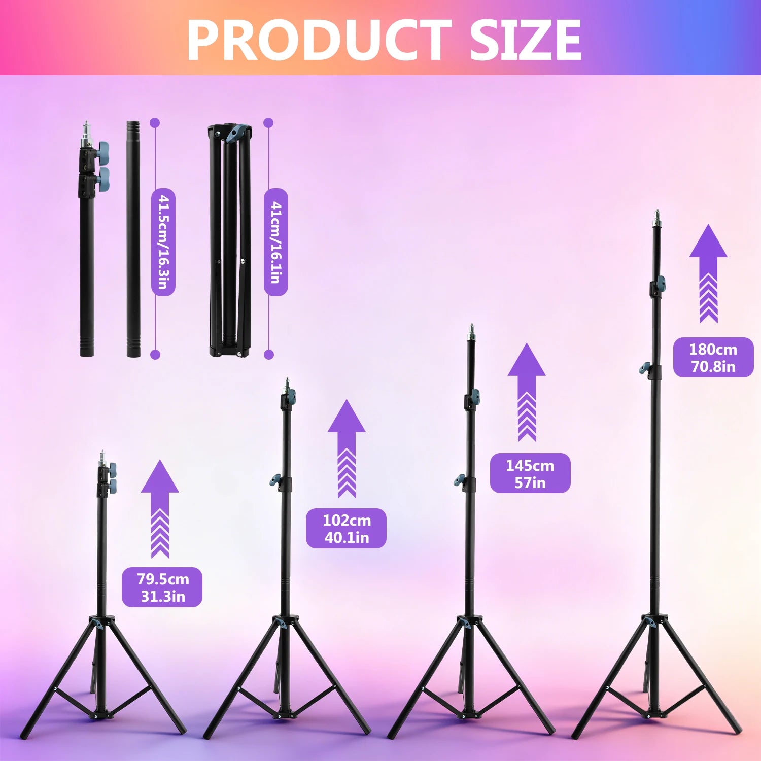 10 Inch RGB Ring Light with 70 Inch Tripod Stand - Tidesmit SM-LJ180 Tidesmit