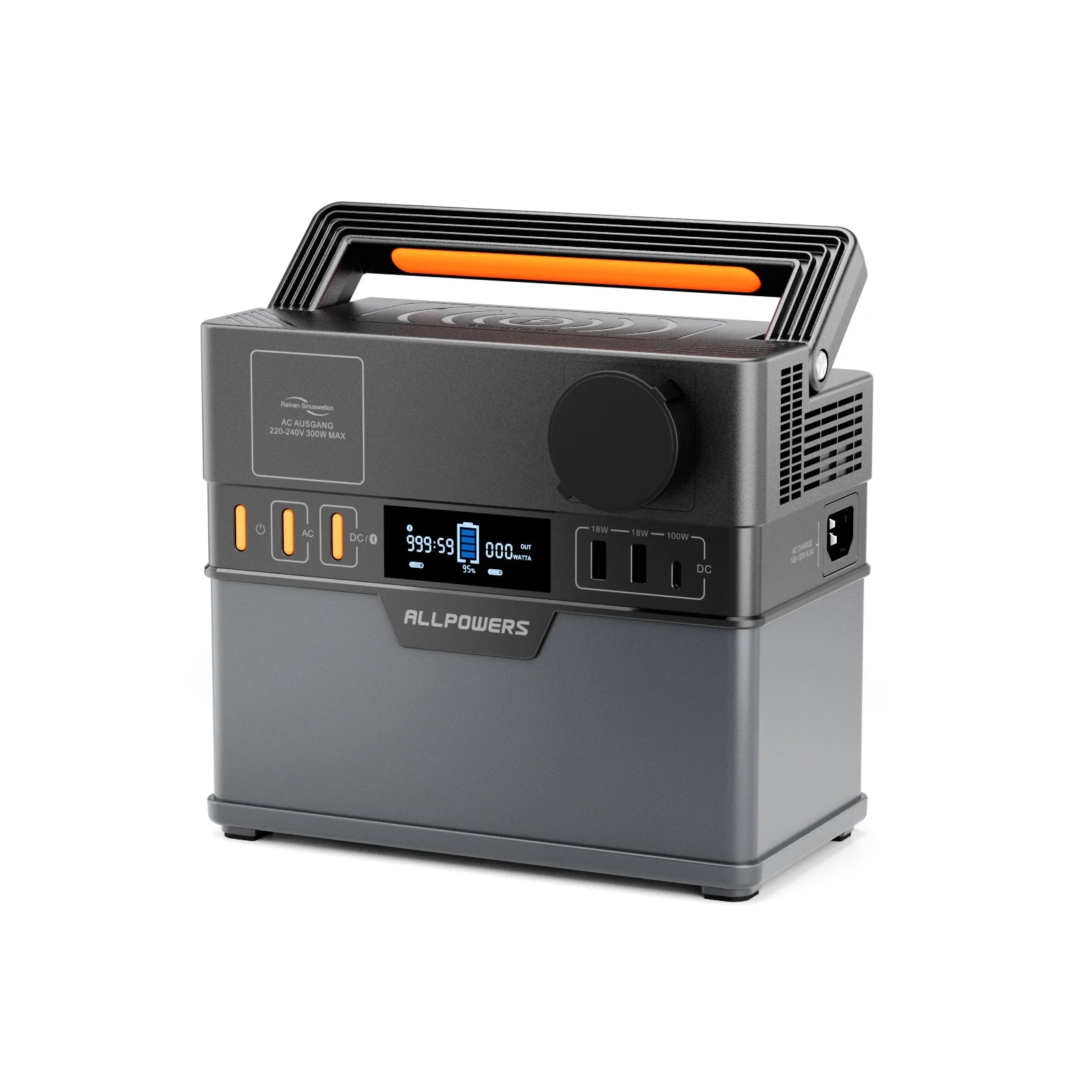 Portable Power Station 300W 288Wh Pure Sine Wave Generator EU PLUG Tidesmit