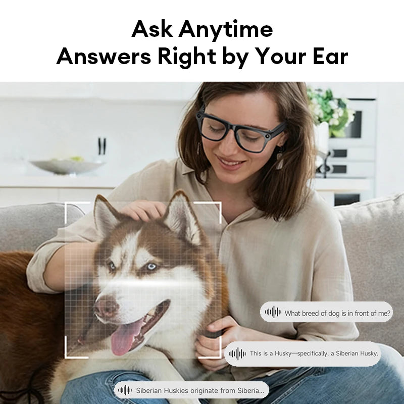 AI Smart Glasses with Camera & Translator - Black Frames by Tidesmit Tidesmit