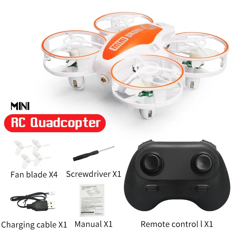 Mini Drone With Lights For Kids - Obstacle Avoidance UFO Quadcopter orange Tidesmit