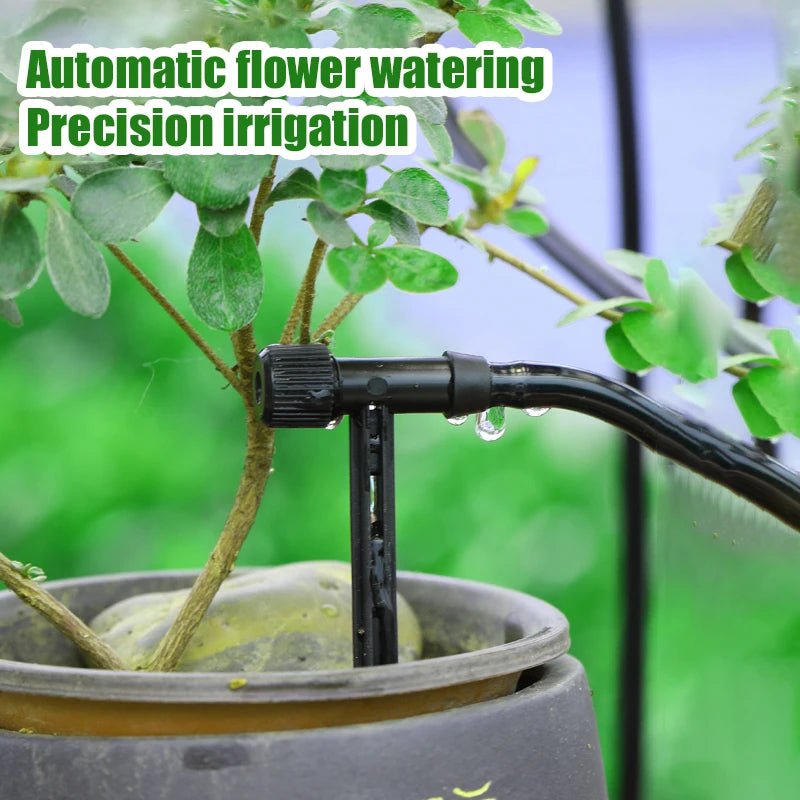 Garden Black Adjustable valve Drip Irrigation Kit Potted Plant Watering Device 4/7mmHose Watering Saving MicroDripper Greenhouse