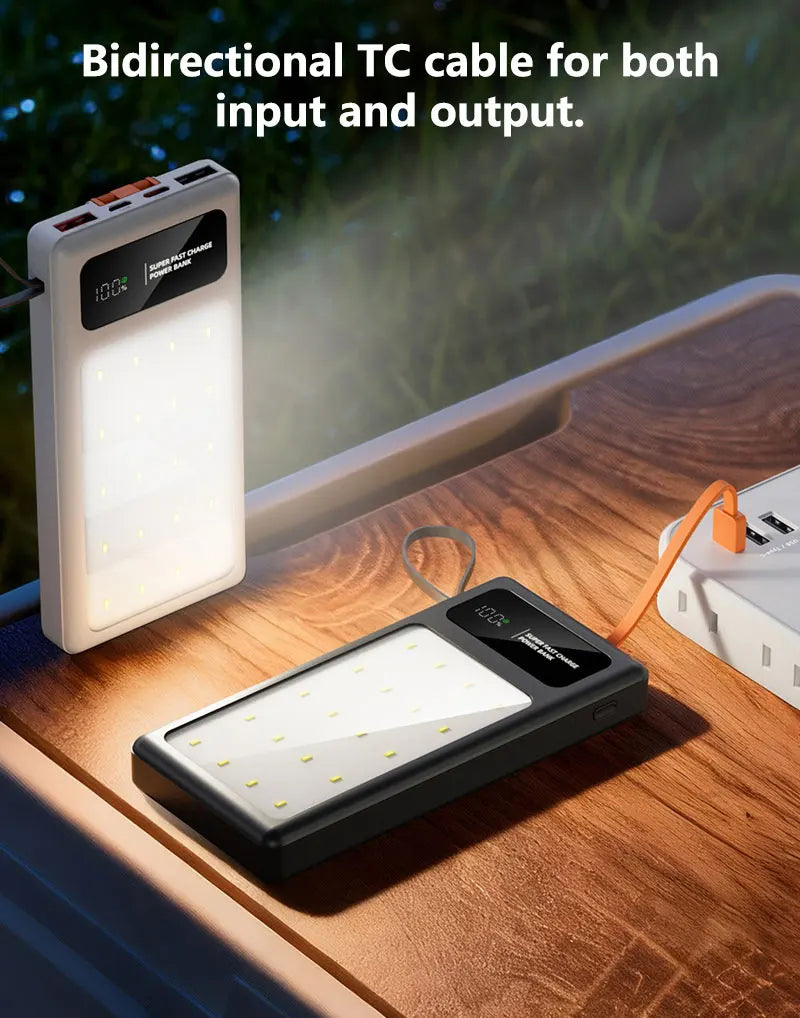 Portable Power Bank with Camping Light - 50000mAh PD Fast Charging Tidesmit