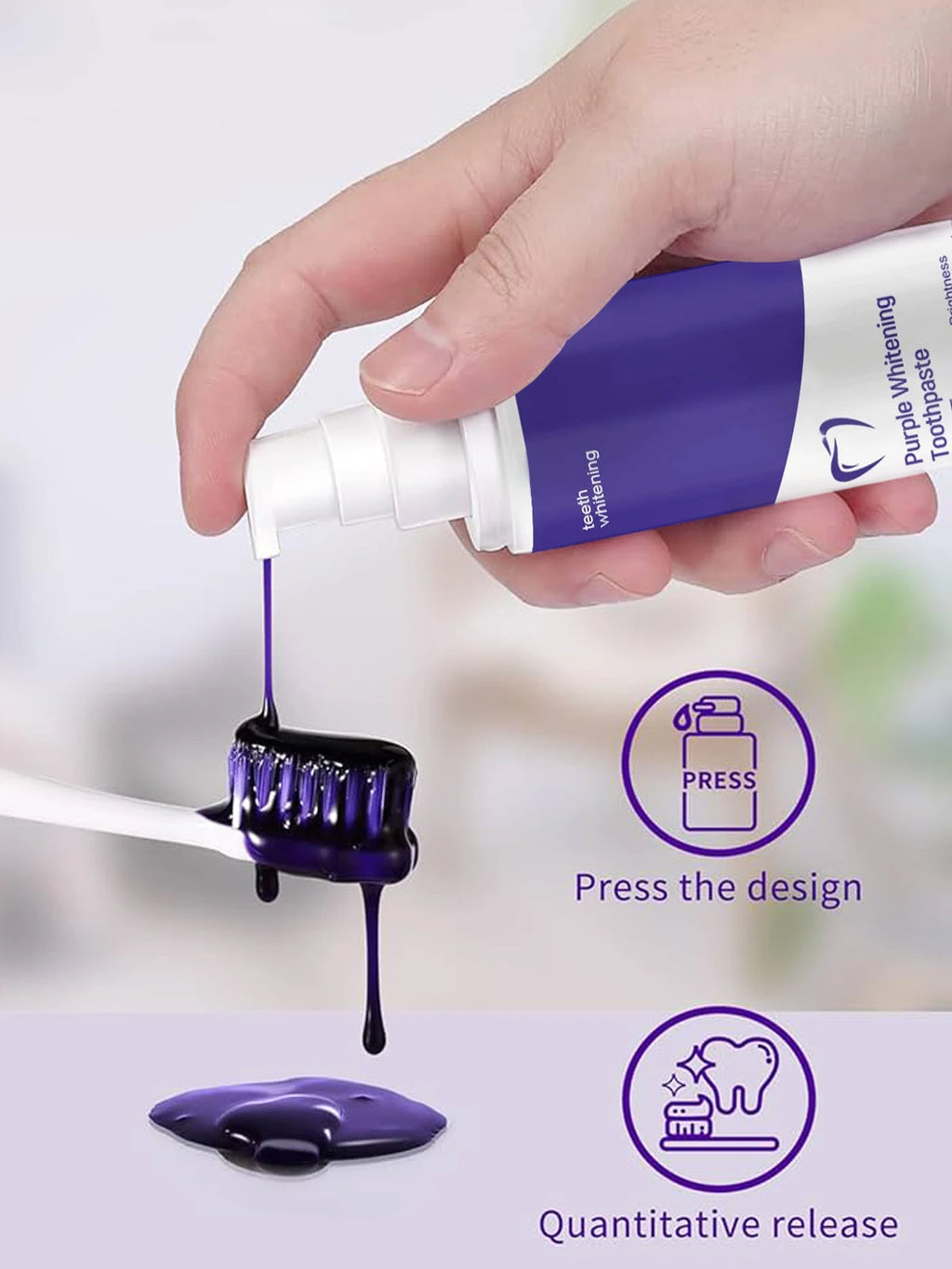 Tidesmit purple whitening toothpaste for removing yellow stains and fresh daily oral care
