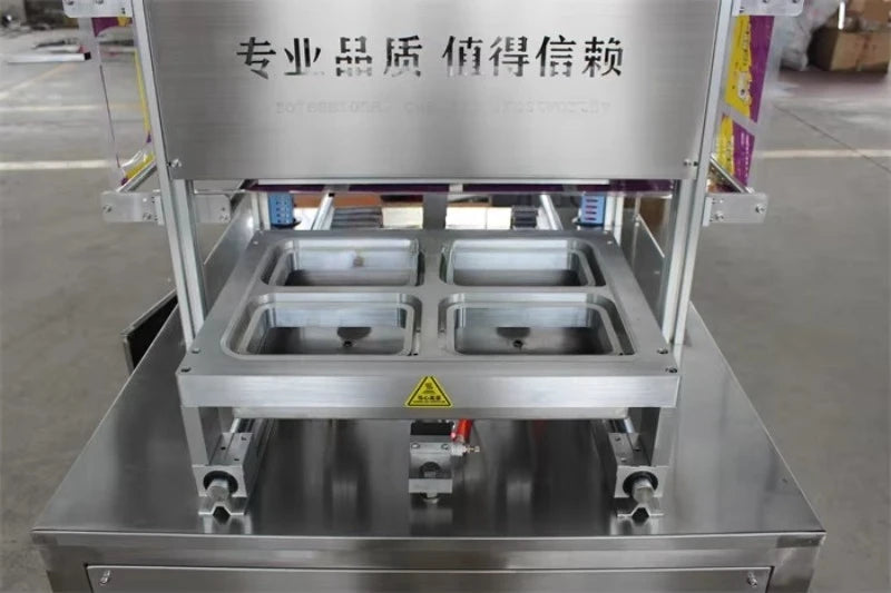 Customized New Type Vacuum Fresh Food Tray Sealer/plastic Bowl Cups Sealing Machine/vacuum Plastic Box Container Sealing Machine