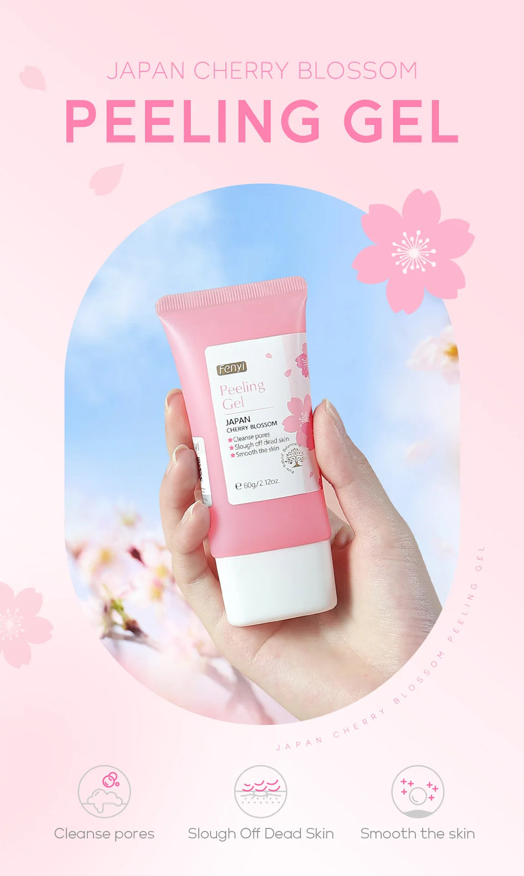 Cherry Blossom Exfoliating Gel - Deep Cleaning & Hydrating Formula 60g Scrubs Treatments Tidesmit
