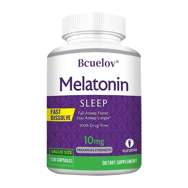 Melatonin 10mg, Sleep Dietary Supplement, Deep Sleep Contains Melatonin - Healthy Sleep - 120 Capsules