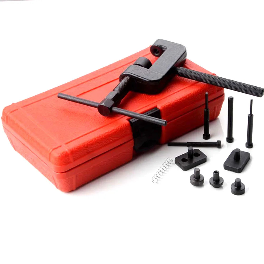 Podofo 13PCS Motorcycle Timing Chain Breaker Tool Kit Chain Riveter Cutter Remover Set with Storage Case for Bike ATV Cam Drive Chain #35-#630 Chrome Vanadium Steel