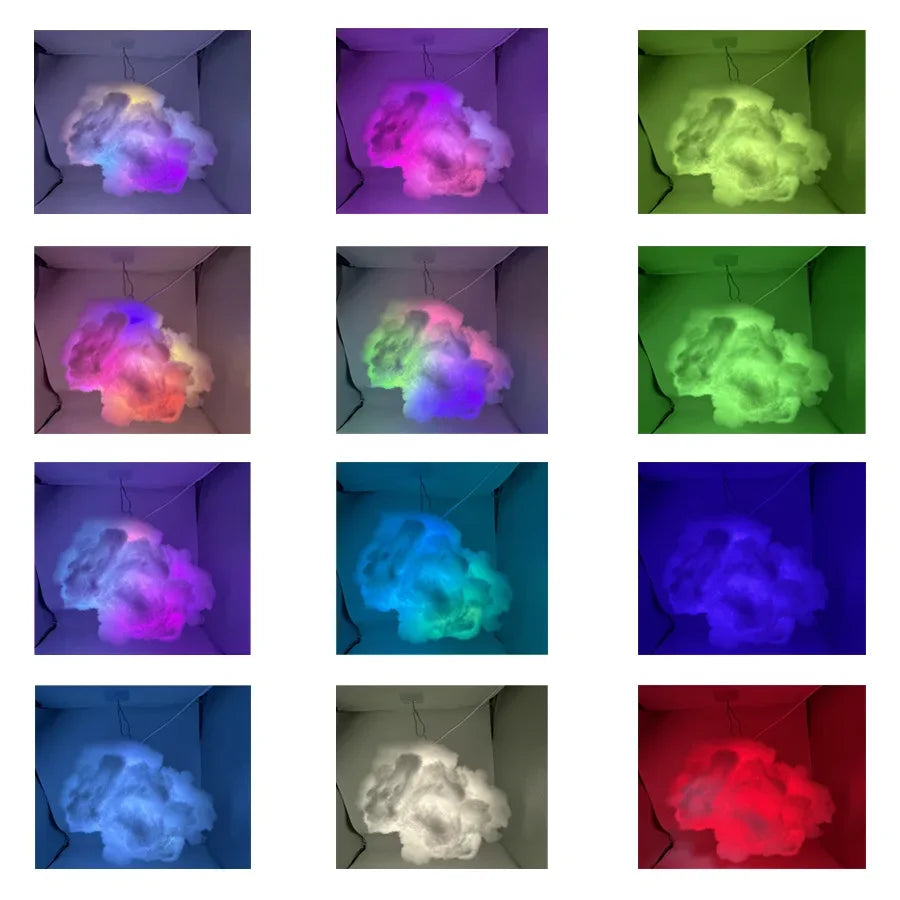 39.3inch 3D Thunder Cloud LED Ambient Light Remote and APP Control DIY Color Changing Light Lamp for Game Room Party Club