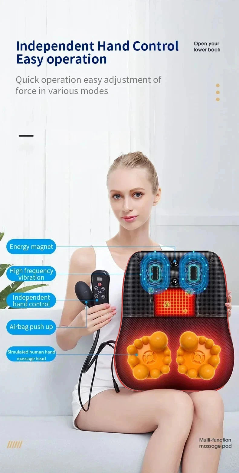 Electric Massage Pillow for Neck & Back with Heat Therapy | Tidesmit Massage Cushion Tidesmit