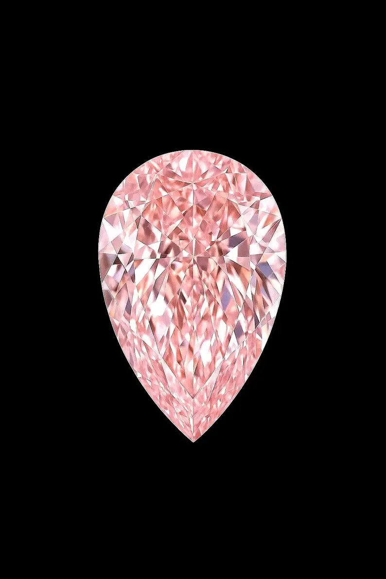 Fancy Color Pink Pear Shape Lab Grown Diamond Loose Stone IGI Certified VVS VS Clarity High Quality for Engagement Ring