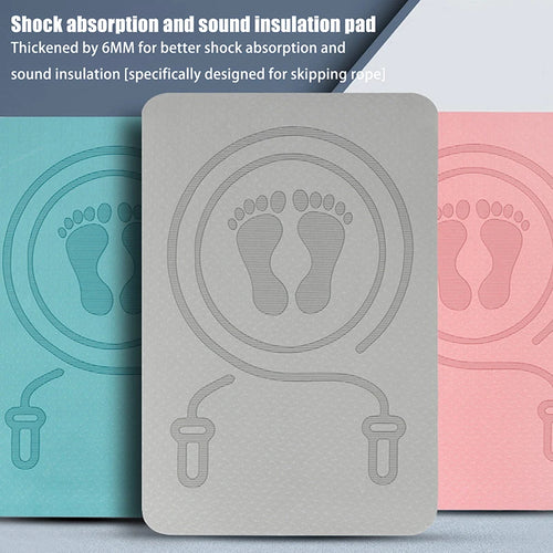 6mm skipping rope mat with anti-noise shock absorption for smart yoga mats fitness floor padding, top-down product view.