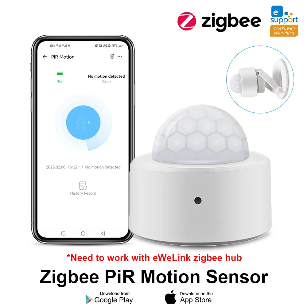 Zigbee PIR Motion Sensor - Smart Home Detector for Energy Efficiency Tidesmit