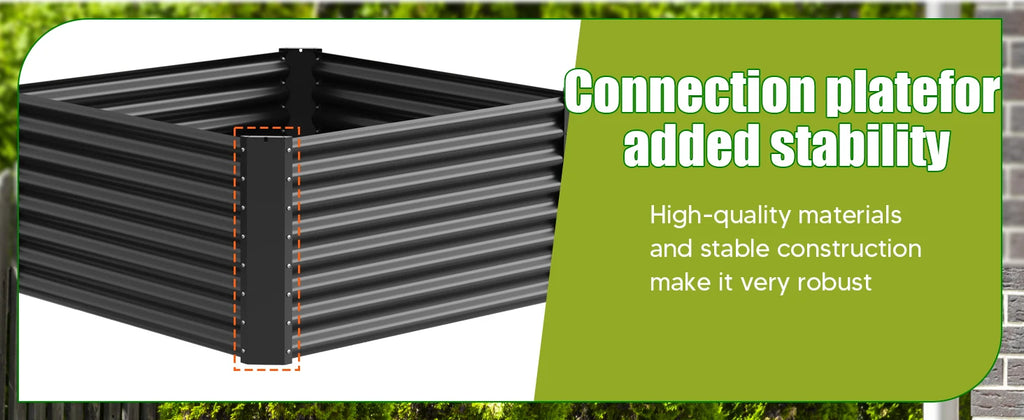 Galvanized metal raised vegetable tray, 240/gallons, open base, rustproof corrugated steel for vegetables, herbs and flowers, quick assembly in 10 minutes for outdoor gardening, patio and yard.