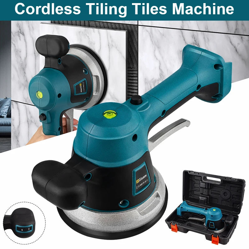 Gisam Cordless Tiler Vibrator Tiling Machine 6 Speed Automatic Tile Leveling Adjustment Absorb Tool For Makita 18V Battery Pin