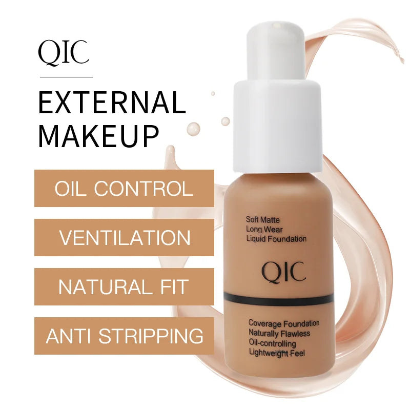 Tidesmit liquid foundation texture close-up showing oil-control matte finish and long-lasting waterproof coverage