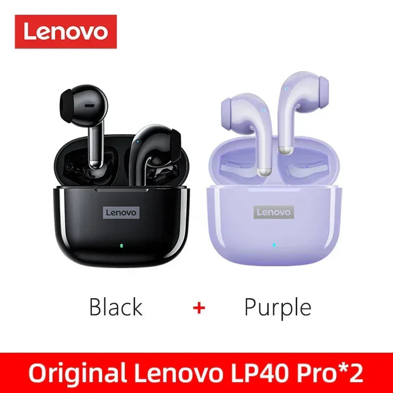 Lenovo LP40 Pro TWS Wireless Earphones Bluetooth 5.1 | Tidesmit 1 Black 1 Pluple Tidesmit