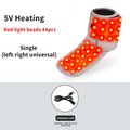 Red light therapy ankle sleeve with 44 heating beads for pain relief, vibration massage, and universal foot fit.