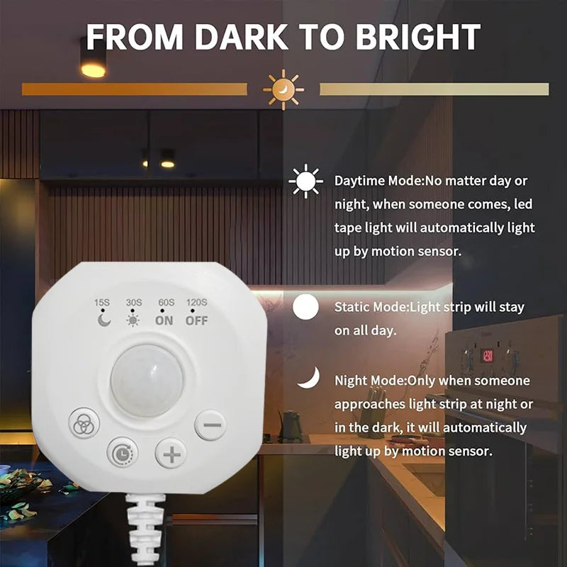 Running Water Flow Chasing LED Strip Lights 5V Motion Sensor Stairs Night Light for Room Corridor Ceiling Room Decor