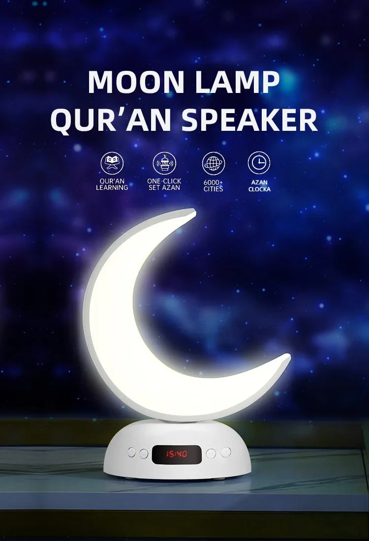 Quran Azan Clock Islam Muslim Arabic Koran Bright Bluetooth Speaker Portable Night Light Lamp Holy Wireless Ramadan Islamic Arab