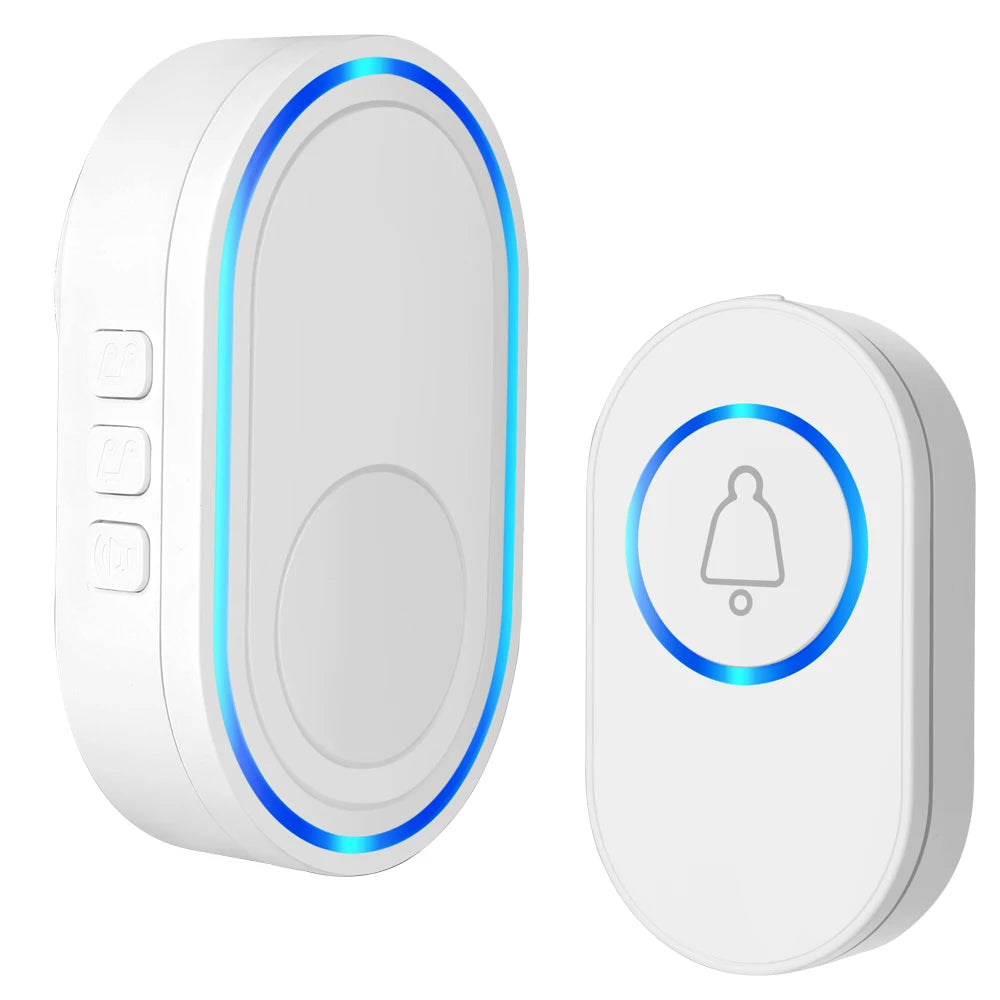 Wireless Doorbell 39 Music LED Flash Security Alarm Outdoor IP65 Waterproof Smart Home Intelligent Door Bell Chime Kit
