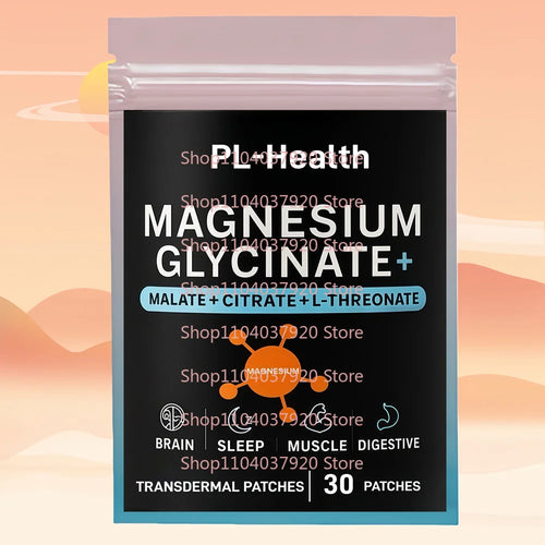 Magnesium Glycinate 4-in-1 transdermal patches with citrate, malate, L-threonate, 30 count sleep and muscle support pack.