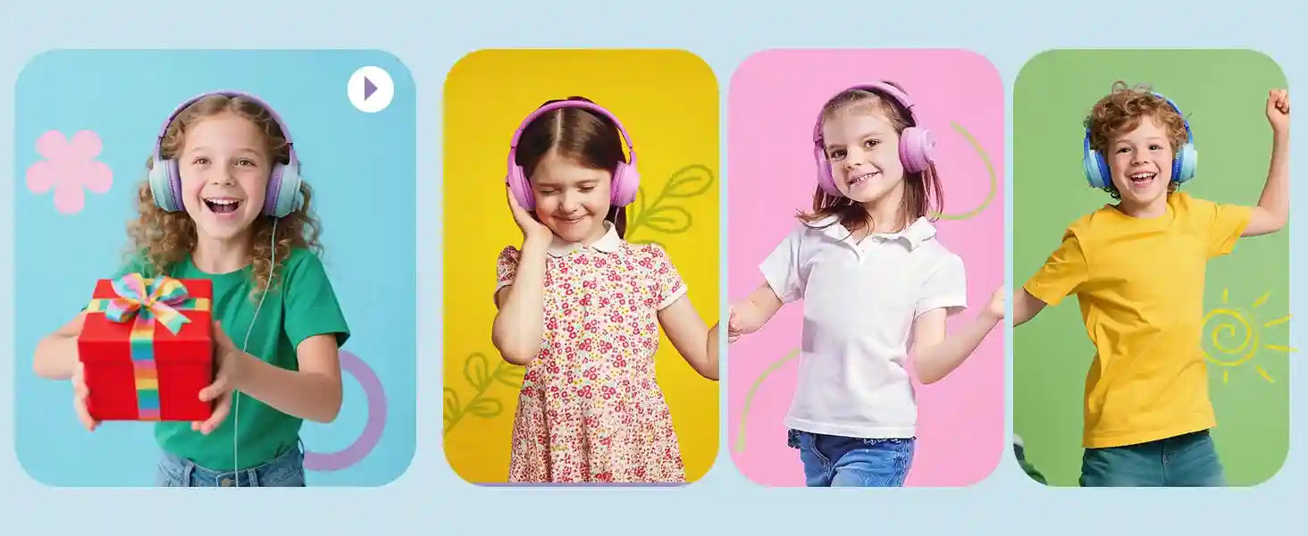 Wired Kids Over-Ear Headphones – Stereo Sound – Tidesmit Series Tidesmit