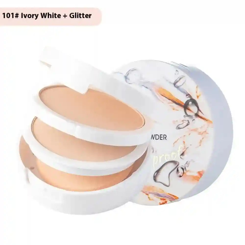 Tidesmit TLM two-way cake compact powder shade P105 matte finish oil control pressed face makeup texture close-up