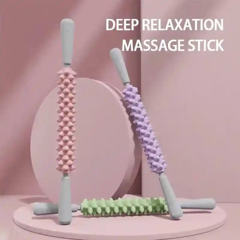 Massage Roller Stick for Deep Muscle Relief | Tidesmit Ergonomic Tool Massage Roller Tidesmit