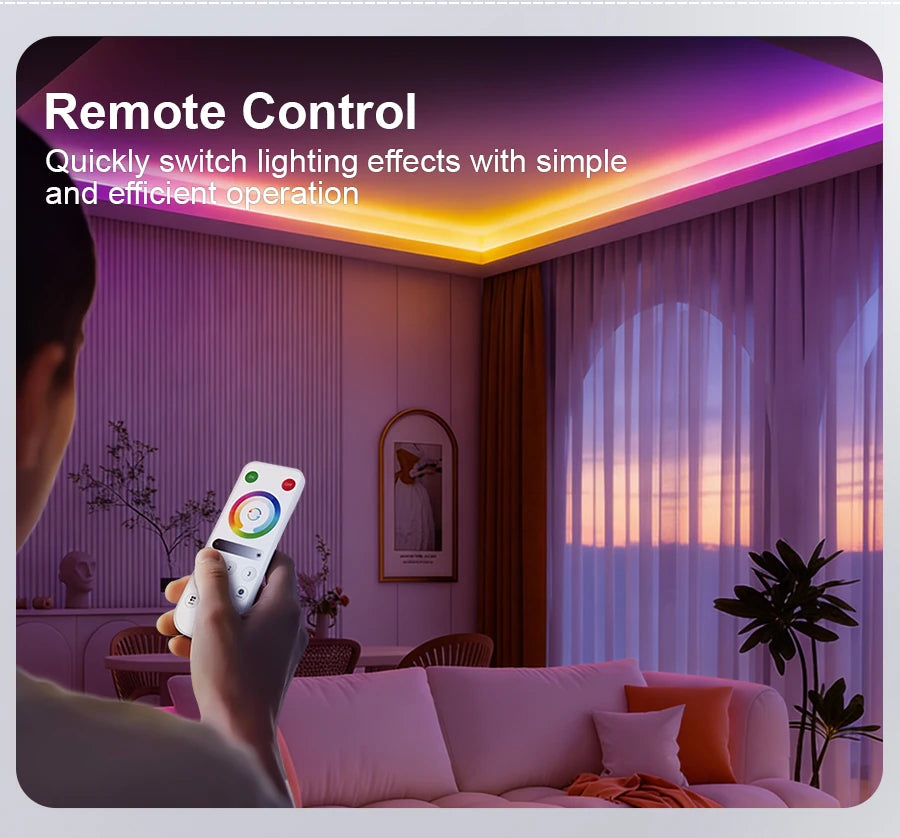 WS2811 Dual IC RGBCCT COB LED Strip Light High Density Chasing Running Addressable RGB LED Tape Support 3000K-6000K CCT Dimmable