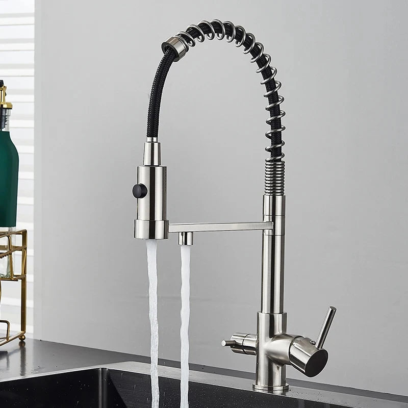 Filtered Kitchen Faucet Pure Water Kitchen Faucet Dual Handle Hot&Cold Drinking Water Purified Kitchen Mixer Taps