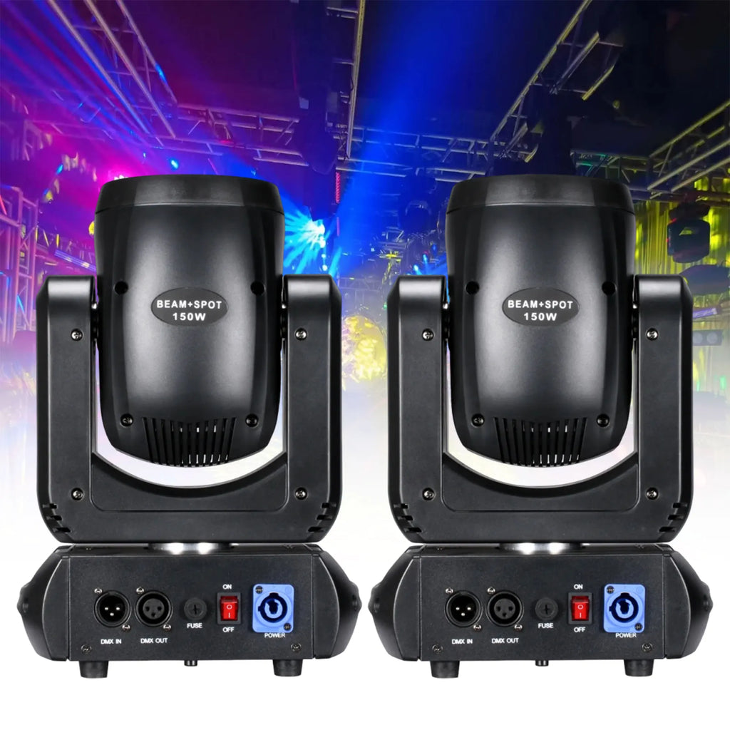 2PCS Mini LED Moving Head Light 150W Beam+Spot+18 Rotating Prisms Dj Dmx Stage Effect Light Disco Bar