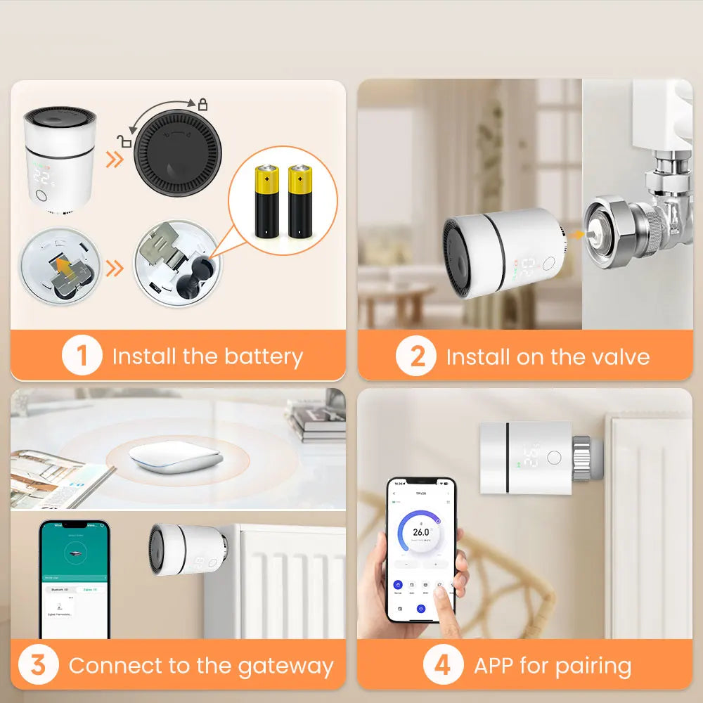 AVATTO ZigBee 3.0 Thermostat Radiator Valve,Smart TRV Thermostatic Valve Temperature Controller Support Alexa Google Home